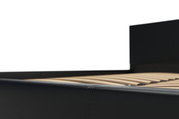 Lederbett DOZE 140 x 200 cm schwarz