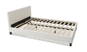 Lederbett DOZE 140 x 200 cm weiss