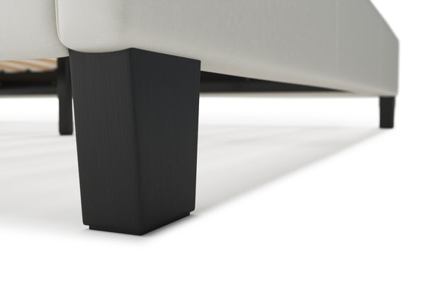 Lederbett DOZE 140 x 200 cm weiss