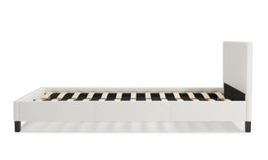 Lederbett DOZE 140 x 200 cm weiss