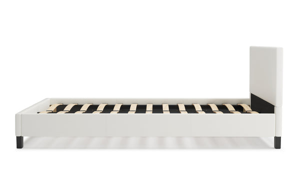 Lederbett DOZE 140 x 200 cm weiss