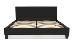 Lederbett DOZE 160 x 200 cm schwarz