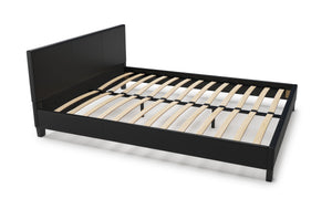 Lederbett DOZE 160 x 200 cm schwarz