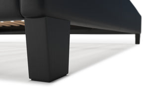 Lederbett DOZE 160 x 200 cm schwarz