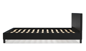 Lederbett DOZE 160 x 200 cm schwarz