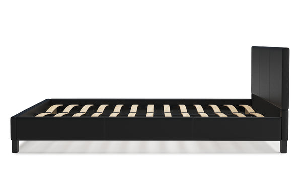 Lederbett DOZE 160 x 200 cm schwarz