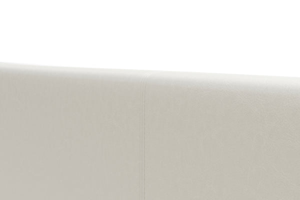 Lederbett DOZE 160 x 200 cm weiss