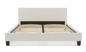 Lederbett DOZE 160 x 200 cm weiss