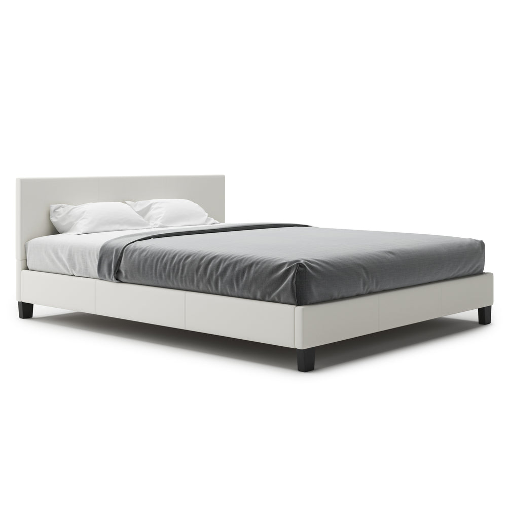 Lit en cuir DOZE 160 x 200 cm blanc