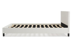 Lederbett DOZE 160 x 200 cm weiss