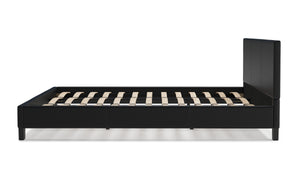 Lederbett DOZE 180 x 200 cm schwarz