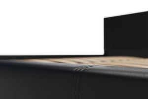 Lederbett DOZE 180 x 200 cm schwarz
