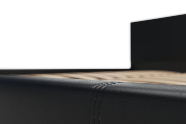 Lederbett DOZE 180 x 200 cm schwarz