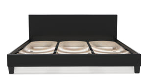 Lederbett DOZE 180 x 200 cm schwarz