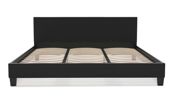 Lederbett DOZE 180 x 200 cm schwarz