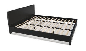Lederbett DOZE 180 x 200 cm schwarz