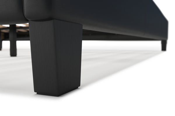 Lederbett DOZE 180 x 200 cm schwarz