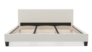 Lederbett DOZE 180 x 200 cm weiss