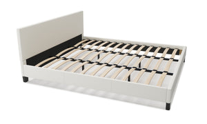 Lederbett DOZE 180 x 200 cm weiss