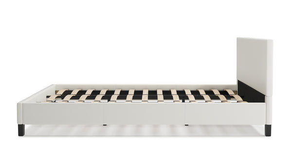 Lederbett DOZE 180 x 200 cm weiss