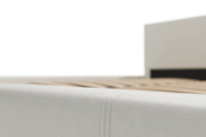 Lederbett DOZE 180 x 200 cm weiss