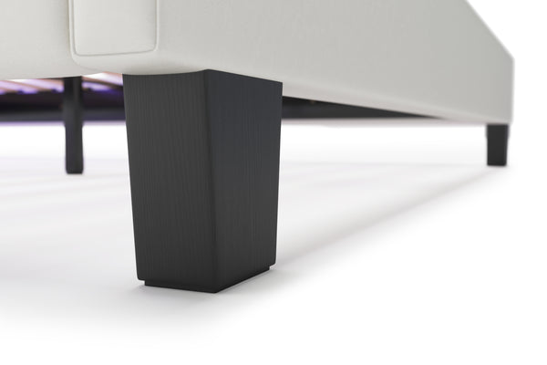 Lederbett LED LIGHTS 140 x 200 cm weiss
