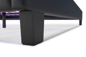 Lederbett LED LIGHTS 180 x 200 cm schwarz