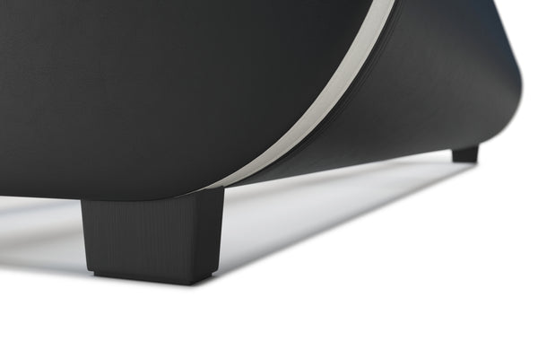 Lederbett LED SIESTA 140 x 200 cm schwarz