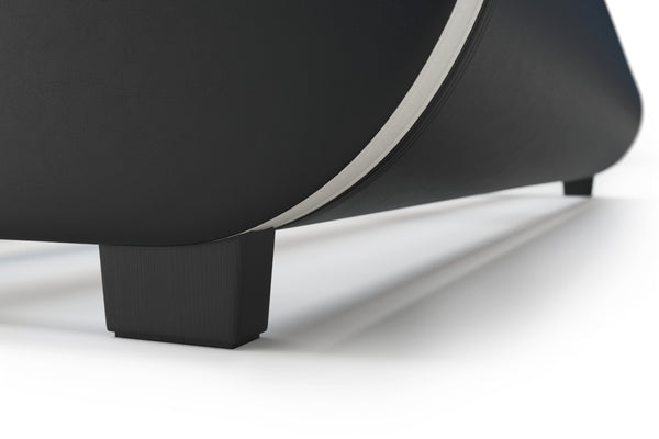 Lederbett LED SIESTA 160 x 200 cm schwarz