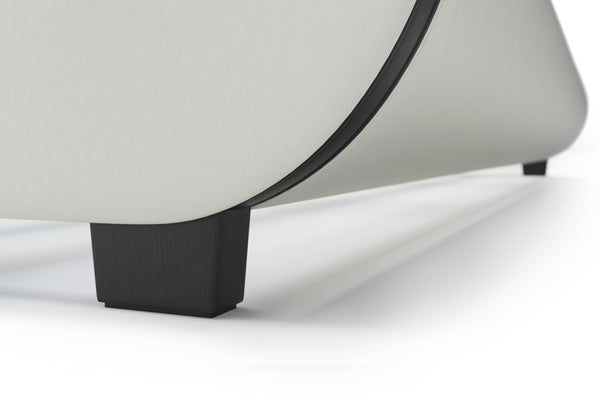 Lederbett LED SIESTA 180 x 200 cm weiss