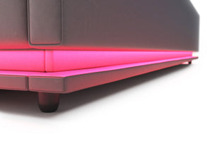Lederbett LED STARDUST 140 x 200 cm grau