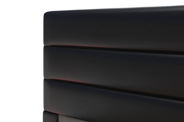 Lederbett LED STARDUST 140 x 200 cm schwarz