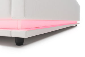 Lederbett LED STARDUST 140 x 200 cm weiss