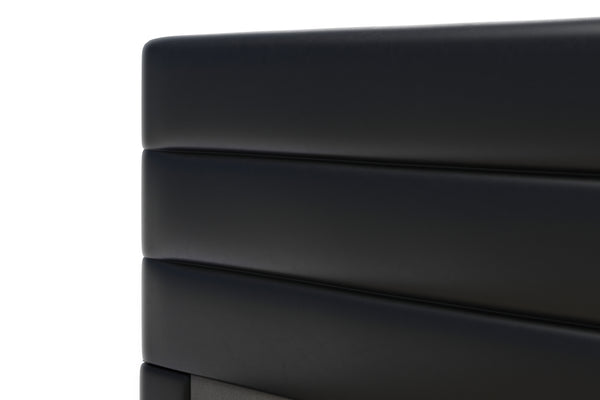 Lederbett LED STARDUST 160 x 200 cm schwarz