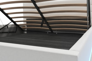 Lederbett LED STARDUST 160 x 200 cm weiss