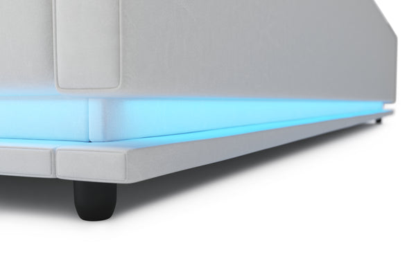 Lederbett LED STARDUST 160 x 200 cm weiss