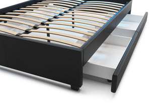 Lederbett LED TRANCE 140 x 200 cm schwarz