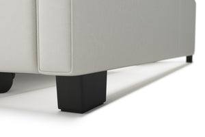 Lederbett LED TRANCE 140 x 200 cm weiss