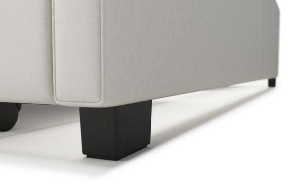 Lederbett LED TRANCE 160 x 200 cm weiss