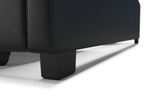 Lederbett LED TRANCE 160 x 200 cm schwarz