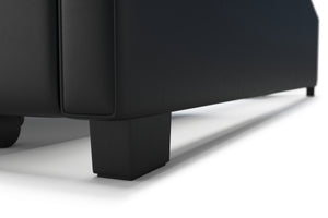 Lederbett LED TRANCE 180 x 200 cm schwarz