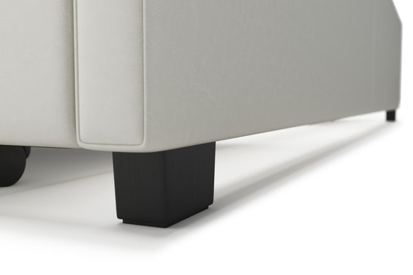 Lederbett LED TRANCE 180 x 200 cm weiss
