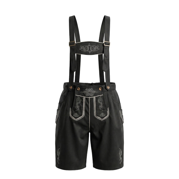 Lederhose Textil kurz schwarz Grösse 58
