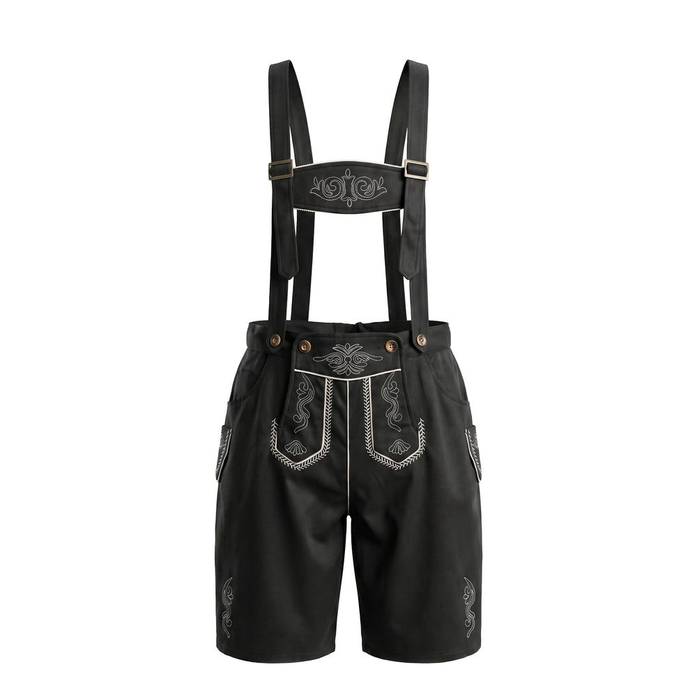 Lederhose Textil kurz schwarz Grösse 46