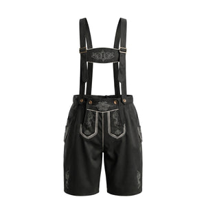 Lederhose Textil kurz schwarz Grösse 52