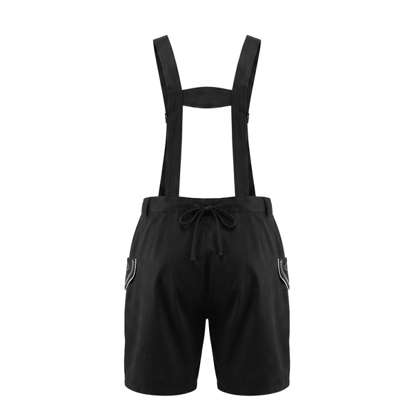 Lederhose Textil kurz schwarz Grösse 58