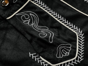 Lederhose Textil kurz schwarz Grösse 48