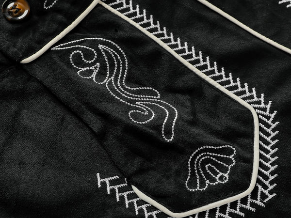 Lederhose Textil kurz schwarz Grösse 46