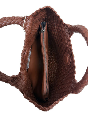 Ledertasche geflochten ELLIS braun