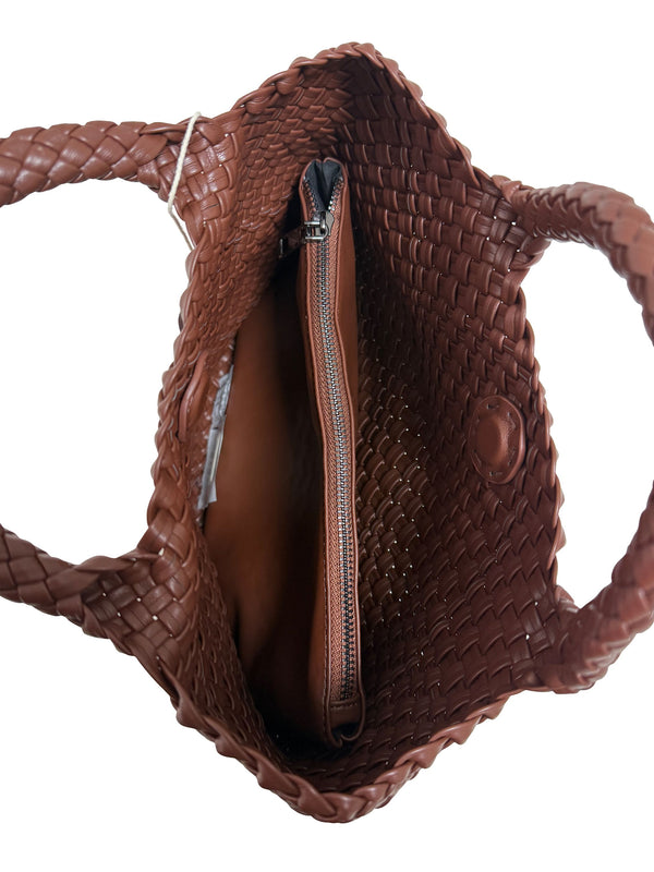Ledertasche geflochten ELLIS braun